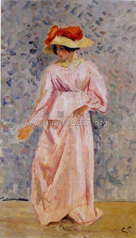 Portrait of Jeanne in a Pink Robe - 卡米耶·毕沙罗